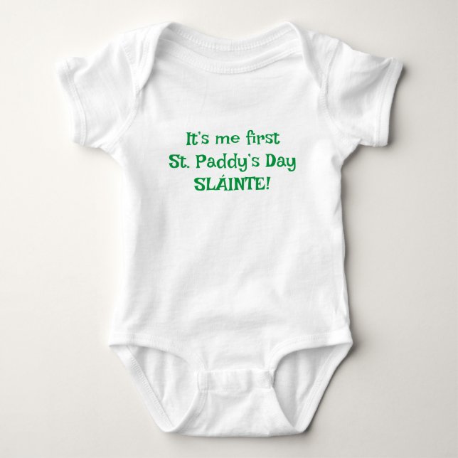 Body Para Bebé Yo primero el traje de bodysuit de St. Paddy (Anverso)