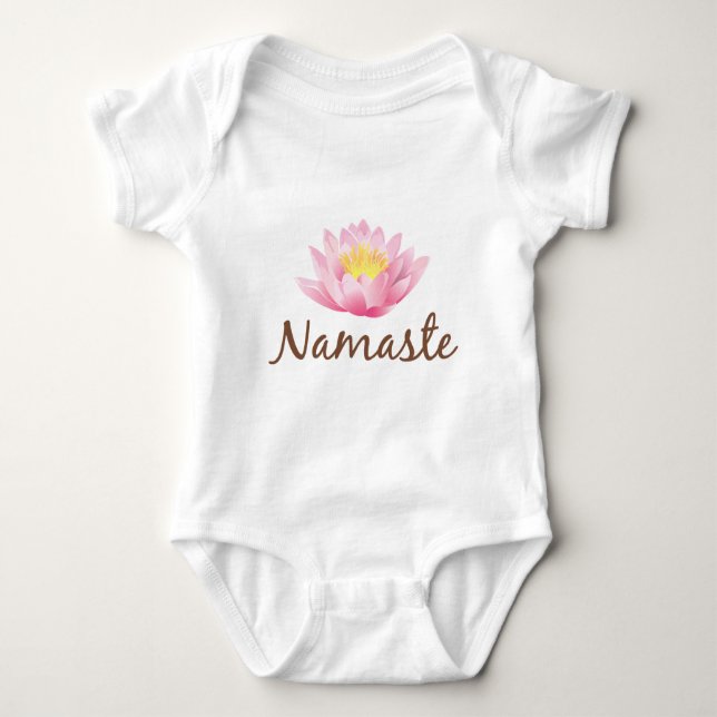 Body Para Bebé Yoga de la flor de Namaste Lotus (Anverso)
