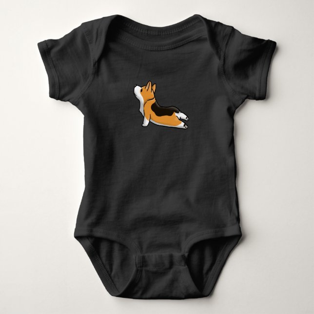 Body Para Bebé Yoga del Corgi (Anverso)