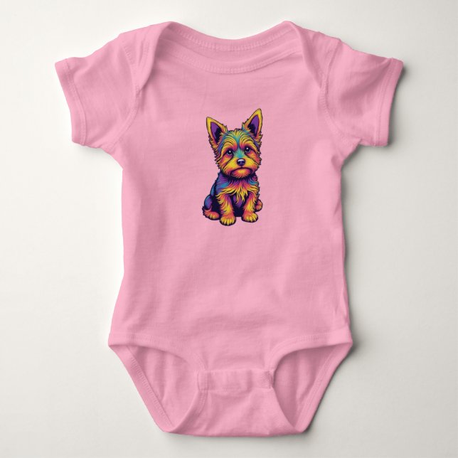 Body Para Bebé Yorkie adorable (Anverso)