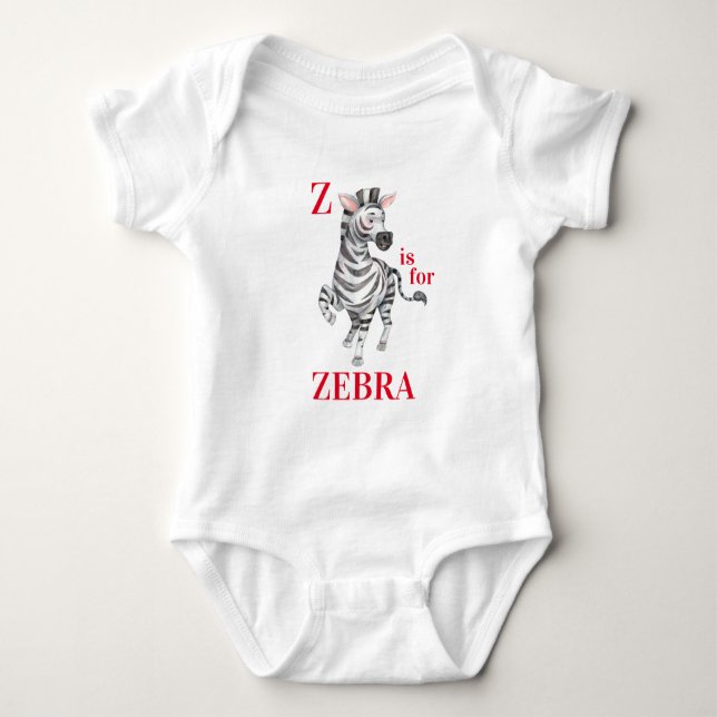 Body Para Bebé Z es para ZEBRA Whimsical (Anverso)