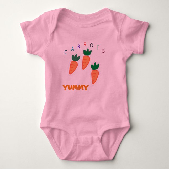 Body Para Bebé Zanahorias dulces de verano Yummy Baby Pink (Anverso)