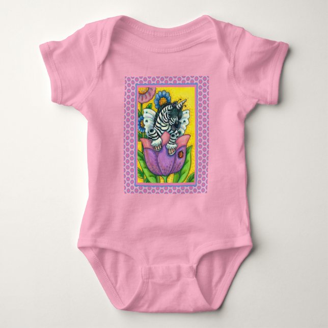 Body Para Bebé ZEBO WHIMSYNICKER, Fantasía UNICORN DE ZEBRA (Anverso)