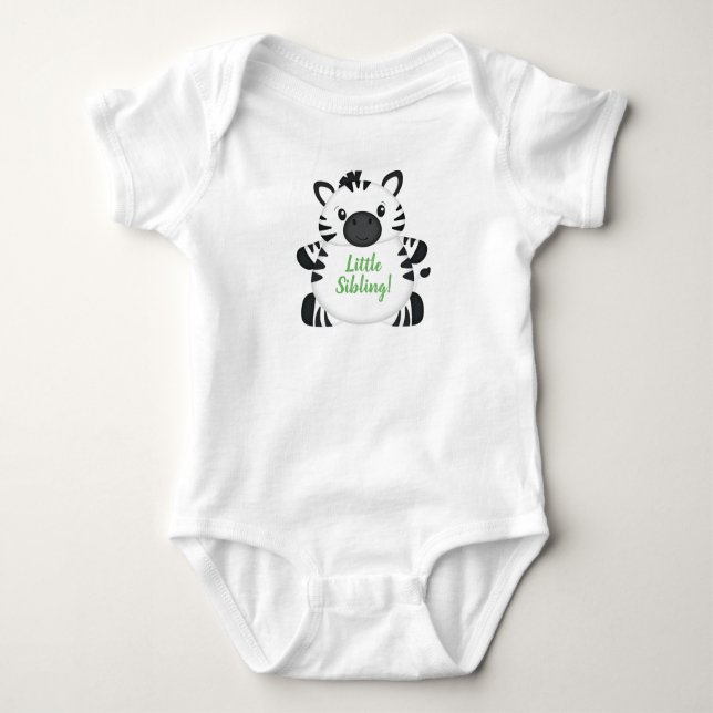 Body Para Bebé Zebra Baby Shower Green (Anverso)
