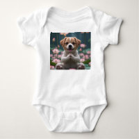 Zen Puppy en Lotus - Baby Bodysuit