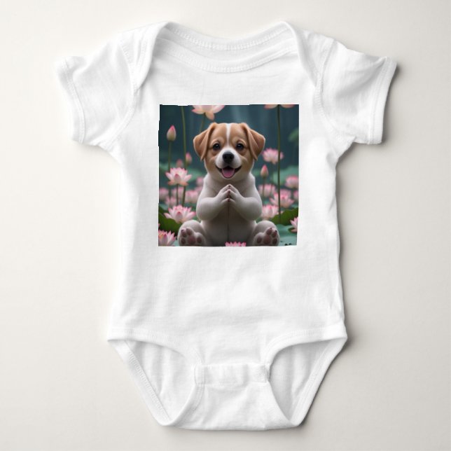 Body Para Bebé Zen Puppy en Lotus - Baby Bodysuit (Anverso)