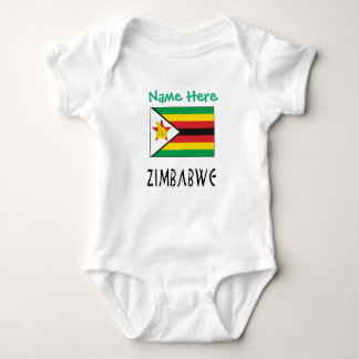 Body Para Bebé Zimbabwe Zimbabwean Flag Personalized Text