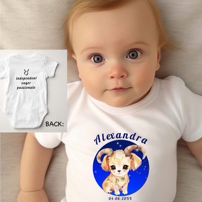 Body Para Bebé Zodiac Aries Nombre Rasgos de fecha de nacimiento  (Subido por el creador)