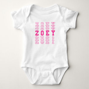 Body Para Bebé Zoey Personalizado Chica Nombre