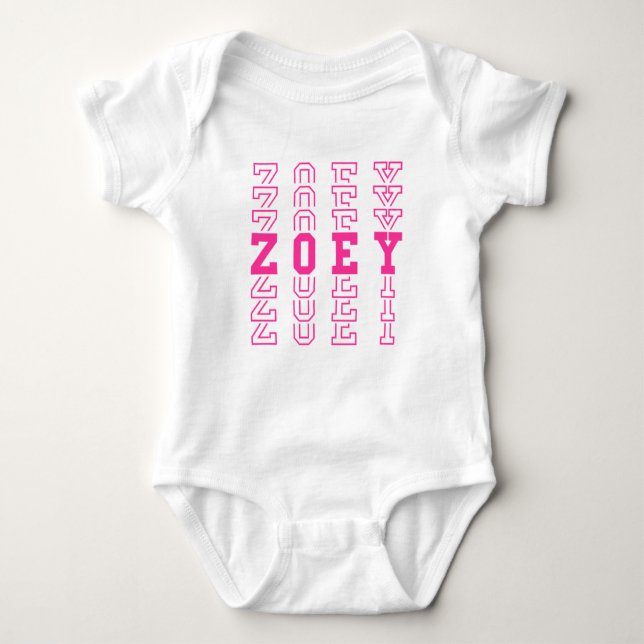 Body Para Bebé Zoey Personalizado Chica Nombre (Anverso)
