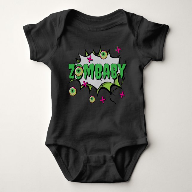 Body Para Bebé ‘ZomBaby’ Funny Cute PopArt Halloween Zombie (Anverso)