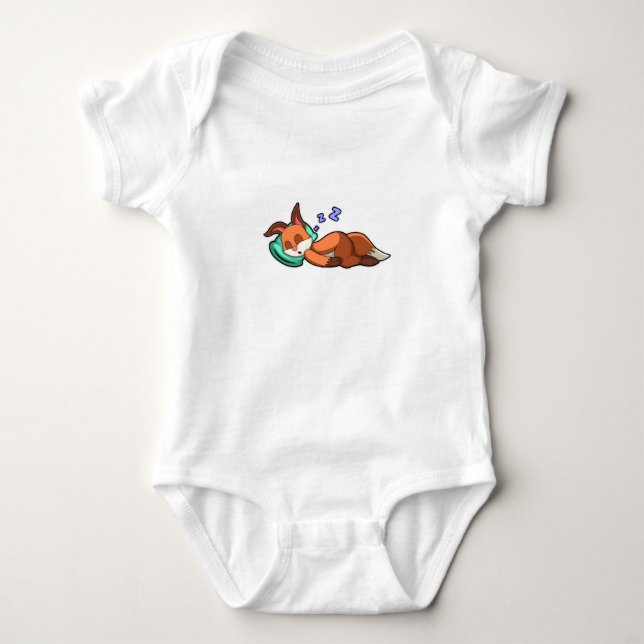 Body Para Bebé Zorro durmiendo con almohada (Anverso)