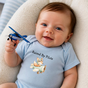 Body Para Bebé Zorro Vuela Avión Personalizado Bebé Niño Aviación