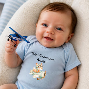 Body Para Bebé Zorro Vuela Avión Personalizado Bebé Niño Aviación