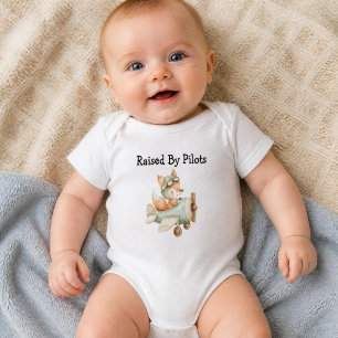 Body Para Bebé Zorro Vuela Avión Personalizado Bebé Niño Aviación