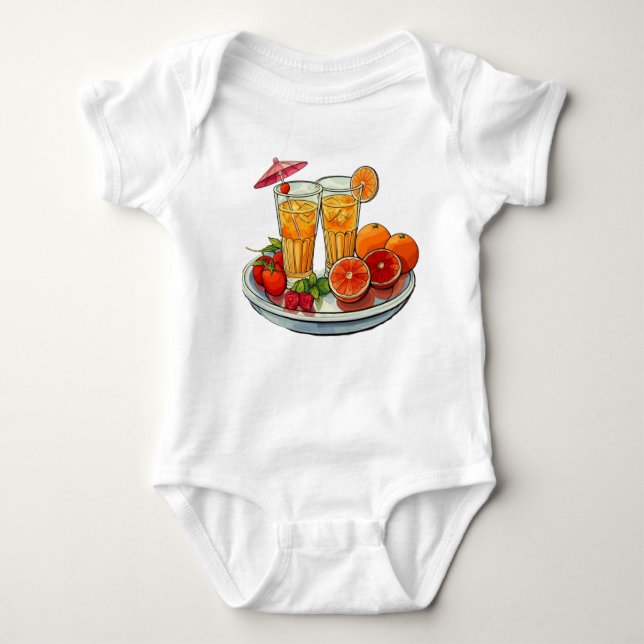 Body Para Bebé Zumo de naranja y rodajas de pomelo Camiseta bebé (Anverso)