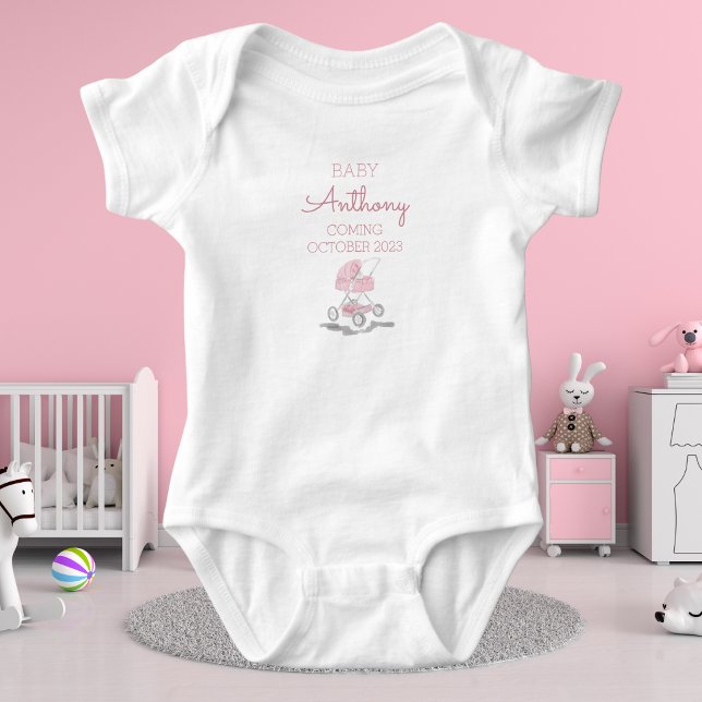 Body Personalizado para Bebé con Carrito Rosa / Ap (Subido por el creador)