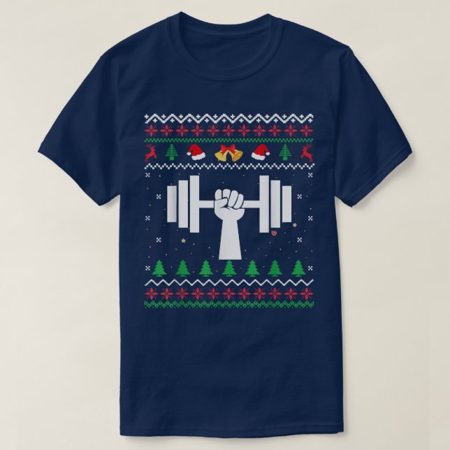 Bodybuilder Navidades feos Sweater Xmas Gym Workou (Diseño del anverso)