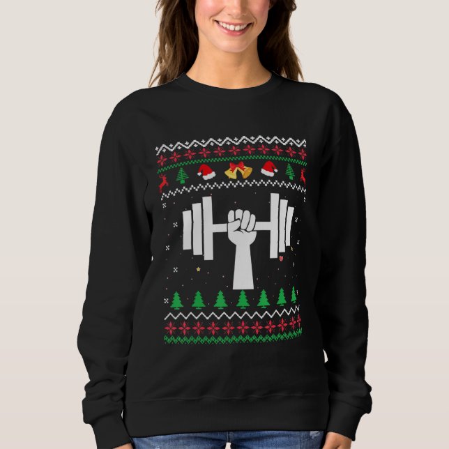 Bodybuilder Navidades feos Sweater Xmas Gym Workou (Anverso)