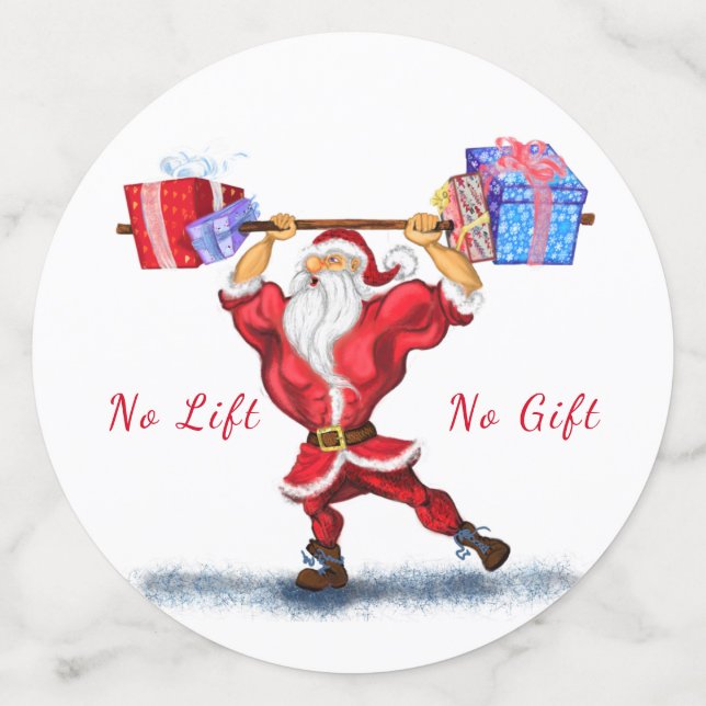 Bodybuilder Santa Funny Navidades Confetti (Reverso grande)