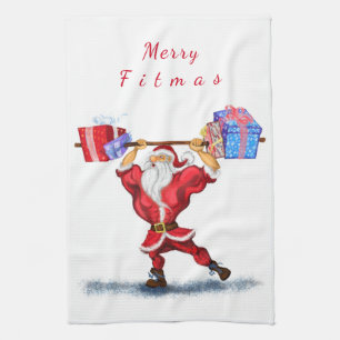 Bodybuilder Santa Funny Navidades Kitchel Toalla
