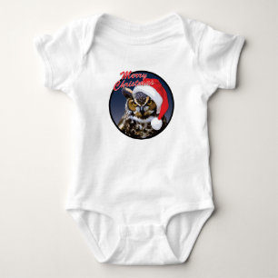 Bodysuit de Jersey de bebé - Búho de Navidad