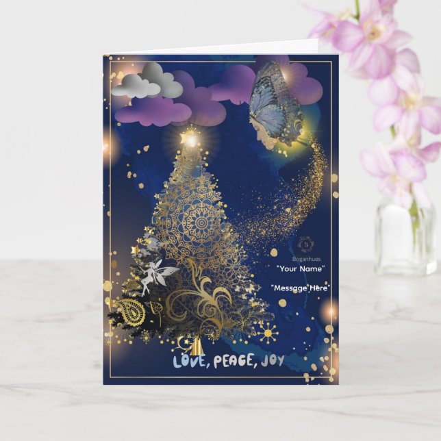 Boganhues Imprimir Navidades Tarjeta de felicitaci (Orquídea)