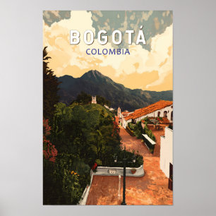 Bogota Colombia Ilustracion Viaje Arte Vintage