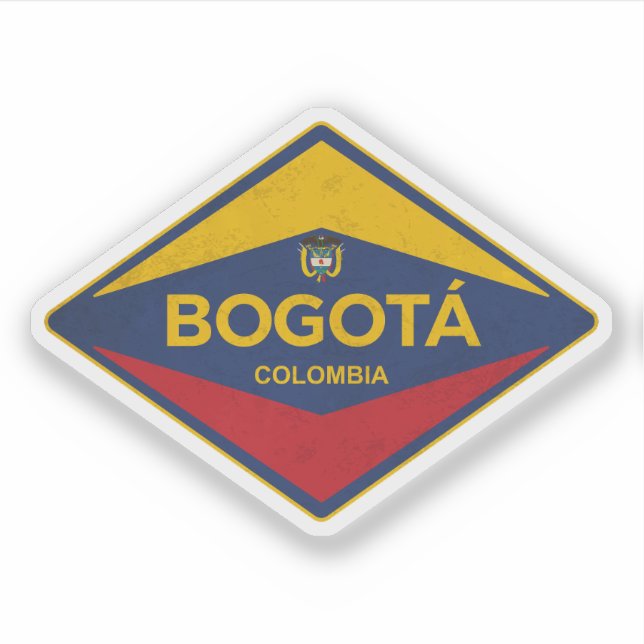 Bogota Colombia Vintage Pegatina (Anverso)