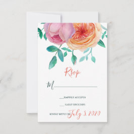 Bohemia audaz Boda Floral Tarjeta RSVP