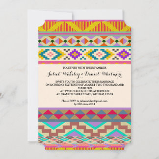 Bohemia Azteca Ikat Invitación a la boda