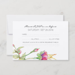 Bohemia Floral Moderna Boda Botánica Tarjeta RSVP