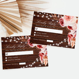 Bohemia Rosa Rustic Wood Wedding RSVP