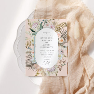 Bohemia Rubor Elegant Floral Wedding Invitación