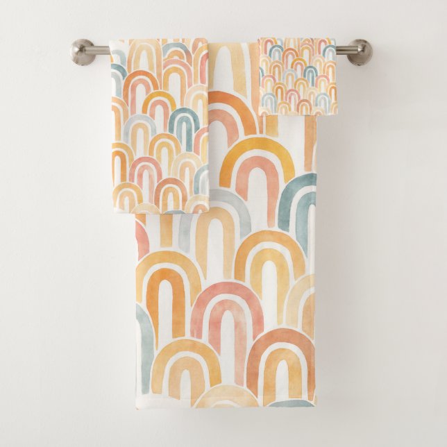 Bohemian arch fish scale painted pattern (In situ)