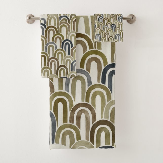 Bohemian arch fish scale painted pattern (In situ)