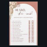 Bohemian dijo que dijo que volante de juegos de du<br><div class="desc">Diseñado para coordinar con nuestra Colección de Grass Boho Terracotta Pampas, este estilo bohemio dijo que el juego de ducha de novias presenta el moderno y popular arco en tonos terracota. Para una personalización más avanzada de este diseño, por ejemplo, cambiar el diseño, el tamaño de letra o el tamaño...</div>
