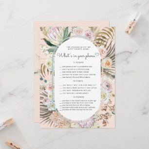 Bohemian Floral Baby Shower Phone Game Card