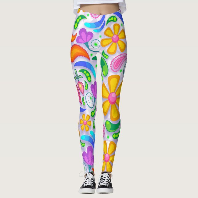 BOHEMIAN FLORAL BOHO YOGA PANTALLA LEGGINS (Anverso)