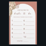 Bohemian Qué edad tenía el volante del juego de du<br><div class="desc">Diseñado para coordinar con nuestra Colección de Grass Boho Terracotta Pampas, este estilo bohemio de cómo fue el juego de la novia para ser una ducha de novias presenta el moderno y popular arco en tonos terracota. Para una personalización más avanzada de este diseño, por ejemplo, cambiar el diseño, el...</div>