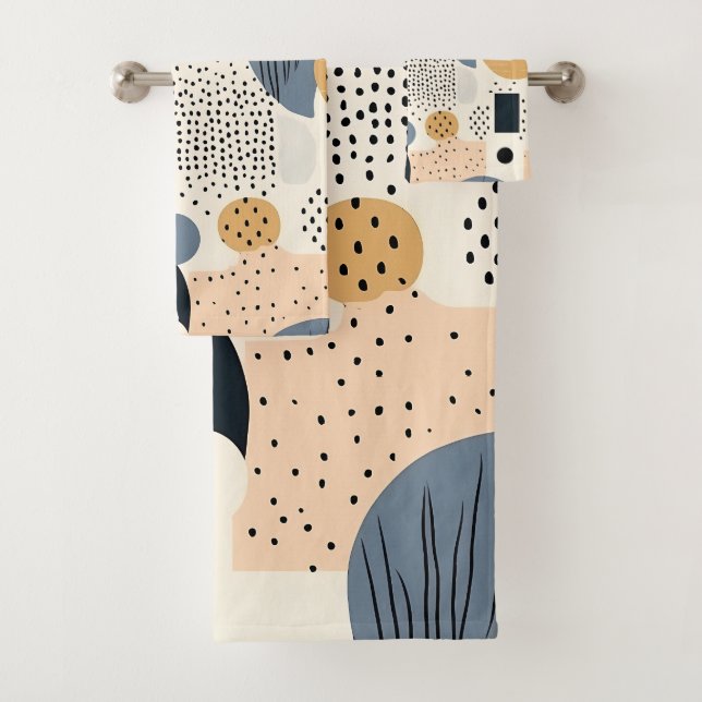 Boho abstracto geométrico negro beige gris pastel (In situ)