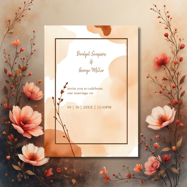 boho abstracto marrón mínimo boda floral (Subido por el creador)