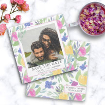 Boho Acuarela Floral Salva la Fecha  Boda