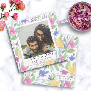 Boho Acuarela Floral Salva la Fecha  Boda