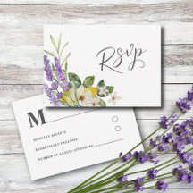 Boho Acuarela Limones y Lavanda RSVP Boda