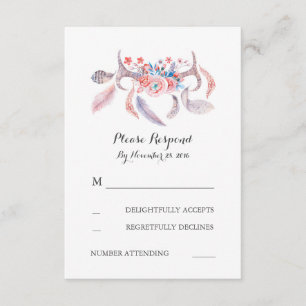 boho antlers boda rsvp
