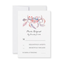 boho antlers boda rsvp