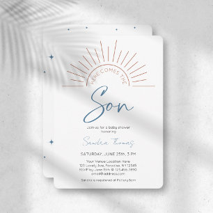 Boho Aquí Viene La Invitación De Baby Shower Del H