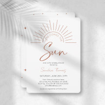 Boho Aquí Viene La Invitación De Sun Baby Shower