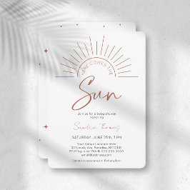 Boho Aquí Viene La Invitación De Sun Baby Shower